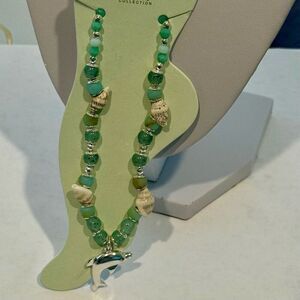Bohemian Dolphin Bead And Shell Anklet Womens Casual Beach Accessory New